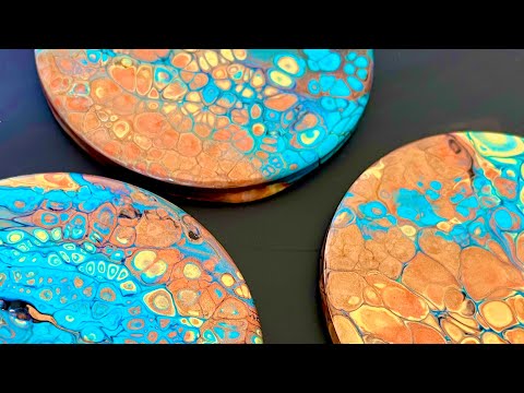 Видео: Техника «флюид-арт»: 3 потрясающих подставки + секреты цвета раскрыты! @KimsArtAlchemy