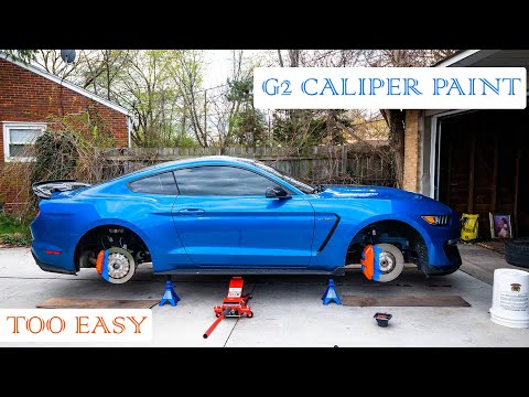 Видео: Покраска тормозных суппортов на моем Mustang GT350 с помощью краски G2 Brake Caliper Paint *ПРОСТ...