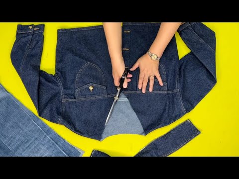 Видео: [DIY] Я сделаю потрясающую вещь с синей курткой, которую не ношу. | Просто посмотрите и удивитесь.