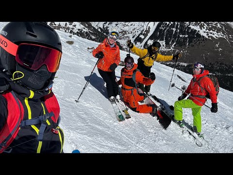 Видео: Чегет. Полный спуск по дальнему югу. 18.03.2024