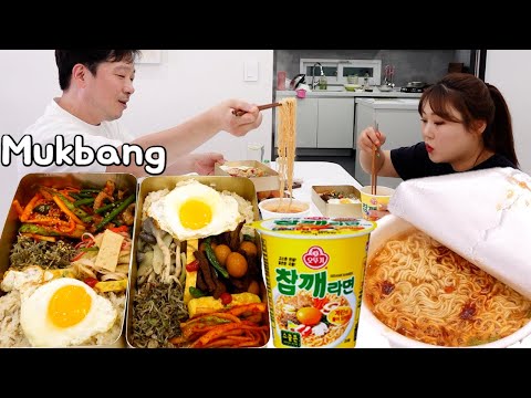Видео: Пара Мукбанг | 🍱Готовим и едим ланч-бокс в корейском стиле и лапшу в чашке.