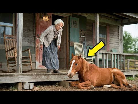 Видео: "Трогательный поступок пожилой женщины, спасшей Мустанга, рухнувшего перед ее домом, растрогал всех"