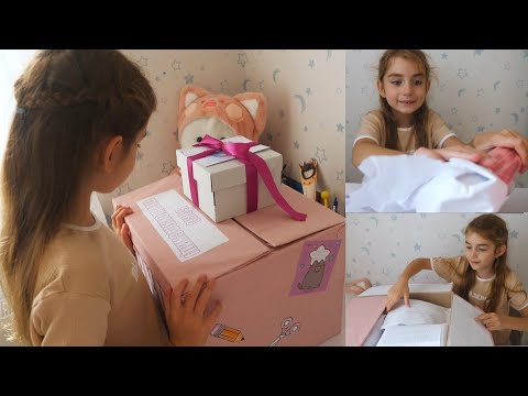 Видео: VLOG Алиса распаковывает БОКС ПЕРВОКЛАССНИЦЫ