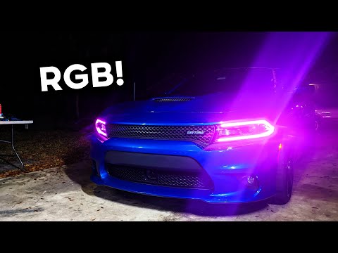 Видео: RGB-ДХО! - Dodge Charger 392 Daytona 2018 - Полная установка RGB- и W-образных ДХО с комплектом д...