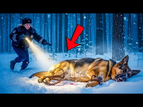 Видео: Офицер нашёл беременную собаку, застрявшую в снежном лесу — и дальше он растаял от правды