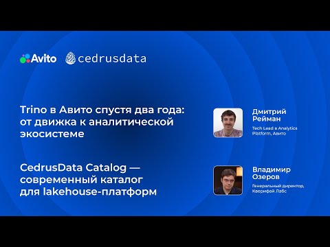 Видео: Trino в Авито. Возможности CedrusData Catalog | Lakehouse Meetup