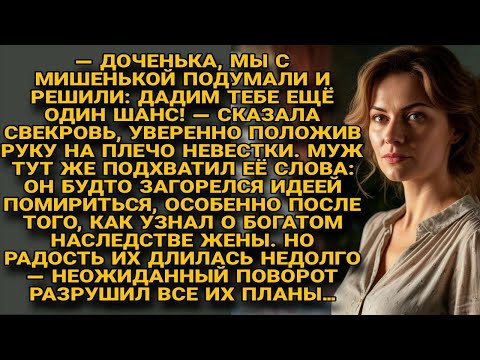 Видео: Муж и свекровь решили «дать шанс» ради наследства, но внезапный поворот разрушил их планы...