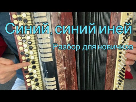 Видео: Синий, синий иней /РАЗБОР для начинающих баянистов/
