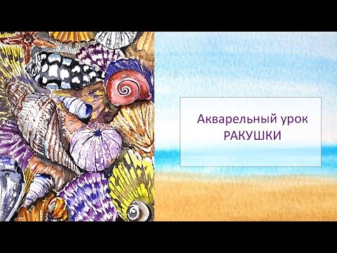 Видео: Акварельный урок "Морские Ракушки"