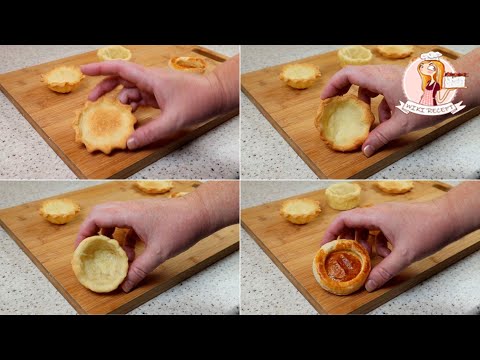 Видео: Как приготовить ТАРТАЛЕТКИ в ФОРМОЧКАХ, БЕЗ них, из СЛОЕНОГО ТЕСТА. ТЕСТО для песочных тарталеток