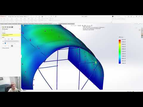 Видео: Анализ деформации на снеговую нагрузку крыши парника в Solidworks Simulation