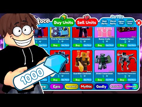 Видео: 💎КУПИЛ НА АУКЦИОНЕ ЮНИТОВ НА 1000 ГЕМОВ ДЛЯ ABYSMAL MODE В Toilet Tower Defense! Енот Roblox