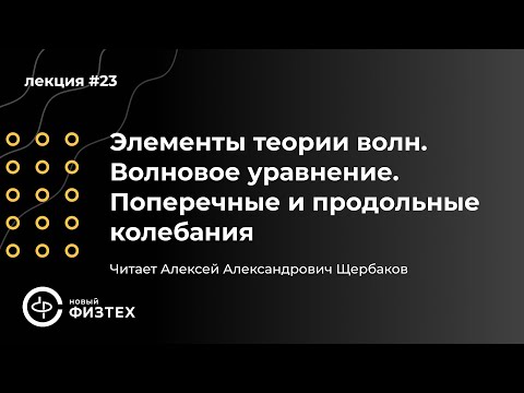 Видео: Общая физика | Л23: Элементы теории волн. Волновое уравнение. Поперечные и продольные колебания