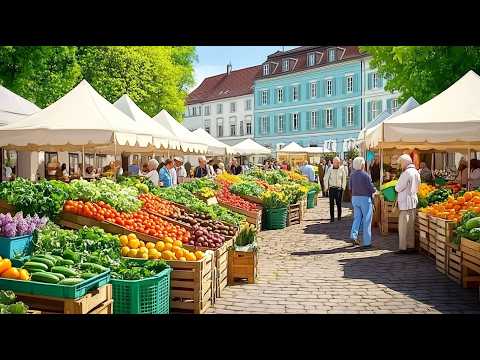 Видео: ВЕСНА ПРИШЛА В БАЗЕЛЬ ШВЕЙЦАРИЯ — УТРЕННИЙ РЫНОК