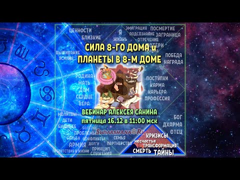 Видео: Сила 8-м дома и Планеты в 8-м - презентация Алексея Санина 16.12.2022