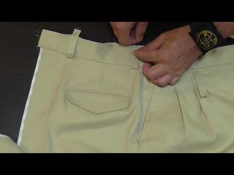 Видео: мужские брюки, шлёвки заработанные между поясом и корсажем.