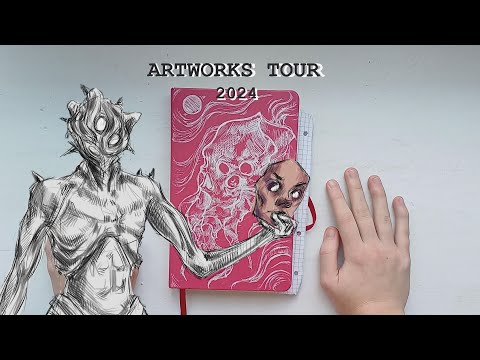 Видео: обзор на работы за 2024 | artworks tour | #sketchbook
