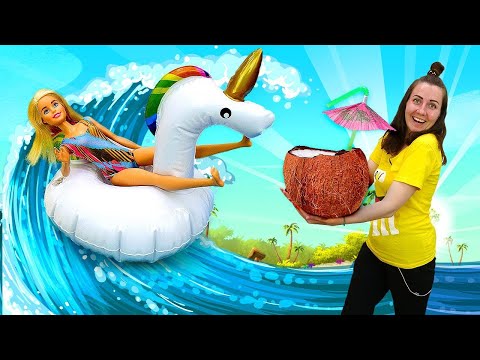 Видео: Барби в купальнике! Видео, как кукла Барби купается на пляже. Новая серия про месть Терезы