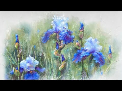 Видео: «Ирисы». Таймлапс урока из курса «Цветущая пастель»