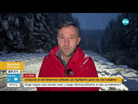 Видео: Сняг, силен вятър и интензивни валежи в петък