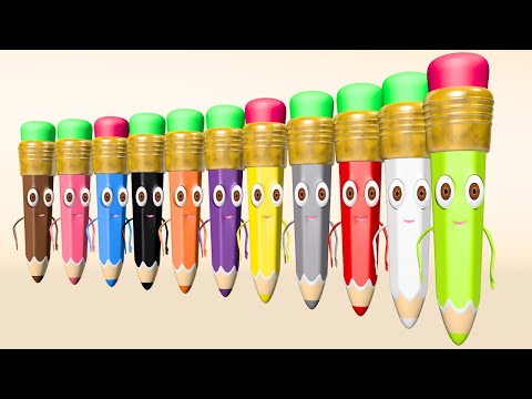 Видео: Цветные Карандаши ✏️ Фрукты и Овощи 🍏 Песенка про Цвета 🍭 Сборник для Детей