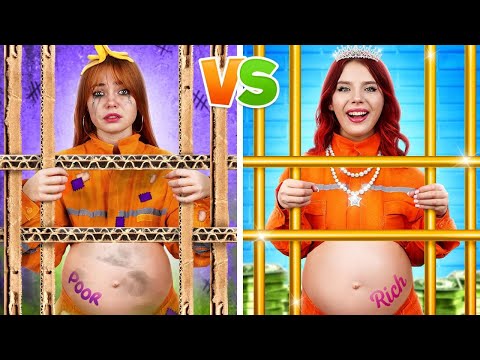 Видео: Бедная Беременная vs Богатая Беременная! Позитивная Беременность в Тюрьме для Разных Родителей