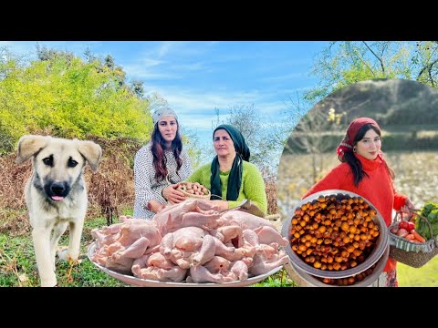 Видео: Сбор мушмулы и приготовление курицы с пастой мушмулы на природе