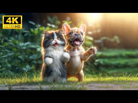 Видео: Детёныши животных 4K — забавная семья молодых животных под расслабляющую музыку