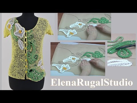 Видео: Нежная кофточка с румынским кружевом Урок 203