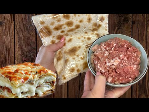 Видео: Візьміть лаваш і фарш і приготуйте цю смакоту на обід або вечерю. Лазанья з лаваша