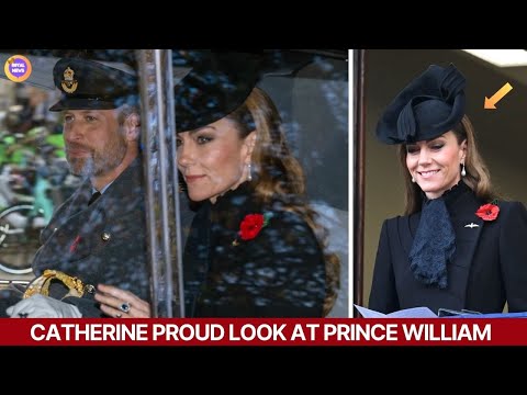Видео: Принцесса Кэтрин растопила сердца гордым взглядом и милой улыбкой принца Уильяма у кенотафа