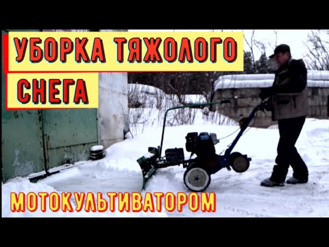 Видео: ✅ Уборка тяжёлого снега мотокультиватором.