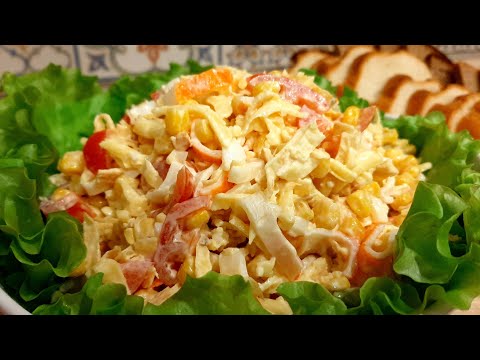 Видео: Многим нравится этот КРАБОВЫЙ Салат с Яичными блинчиками
