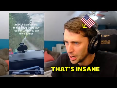 Видео: Американец отреагировал на БЕЗУМНО узкие дороги с двусторонним движением в Великобритании