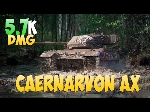 Видео: Caernarvon AX - 4 Фрагов 5.7K Урона - Легкие деньги! - Мир Танков