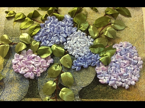 Видео: ВЫШИВАЕМ  ГОРТЕНЗИЮ -- ШКОЛА ВЫШИВКИ ЛЕНТАМИ  Татьяны Шелиповой