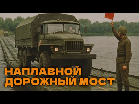 Видео: Наплавной автодорожный разборный мост 1985г.// Floating road bridge