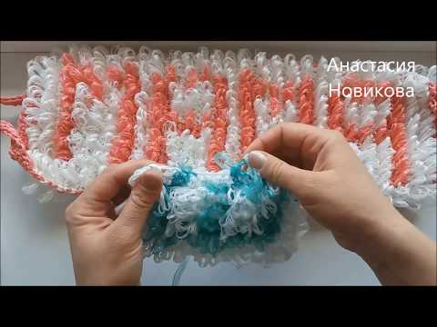 Видео: Вяжем прочные петельки для плоской именной мочалки