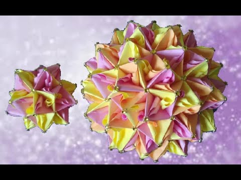 Видео: Кусудама " Tenderness " Шар из бумаги в технике оригами. video tutorial