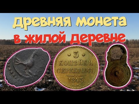 Видео: №197 Древняя монета в жилой деревне. Поиск старины с Эквинокс 800.