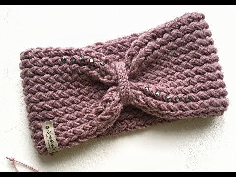 Видео: повязка - тюрбан на голову спицами