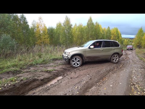 Видео: BMW X5 в бездорожье, Toyota Hilux и Нива OffRoad