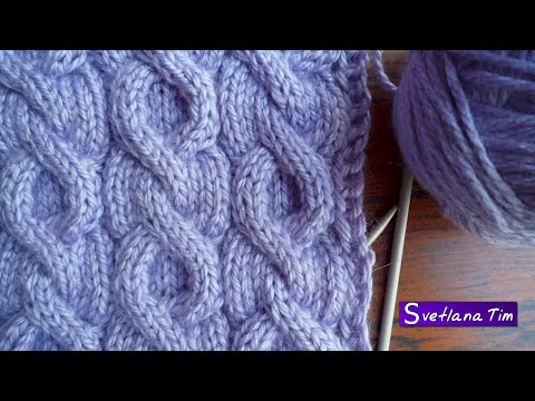 Видео: Как вязать красивый УЗОР ПЕРЕПЛЕТЕННЫЕ КОСЫ. Вязание спицами узоры с косами № 19