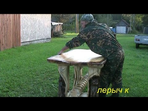 Видео: Тотемный стол из цикла " Лесная мебель"