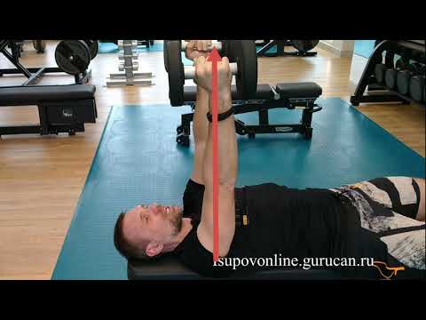 Видео: Французский жим на трицепс. Разница в технике выполнения для новичков и профи.