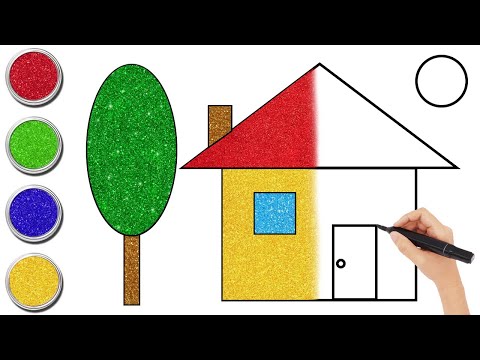 Видео: ✏️Как нарисовать дом🏠 | Простое пошаговое рисование для детей | Изучаем формы, цвета, цифры и мно...