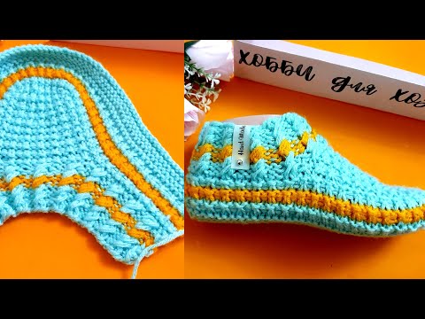 Видео: Вяжем ПРОСТЫЕ СЛЕДКИ спицами! Поймёт и начинающий (подошва 24 см.)