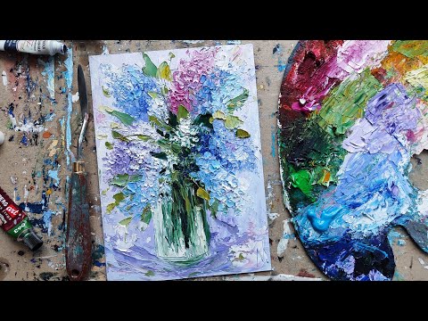 Видео: СИРЕНЬ мастихином ИМПАСТО