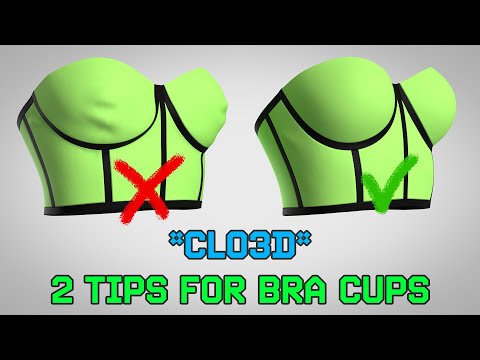 Видео: CLO 3D | 2 совета по моделированию чашек бюстгальтера на косточках