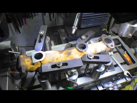 Видео: Фрезеровка в плоскость выпускного коллектора. Новая оснастка для фрезерного станка.